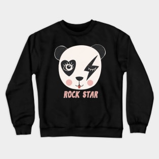 Glam Rock Star Panda Bear Crewneck Sweatshirt